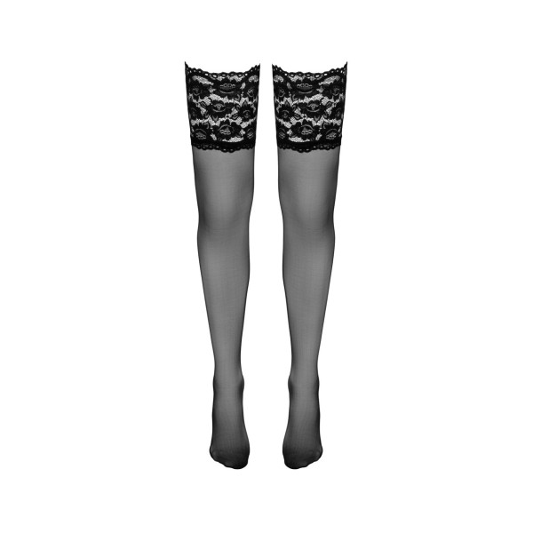 Pończochy samonośne z szeroką koronką Pia XL Cottelli Legwear