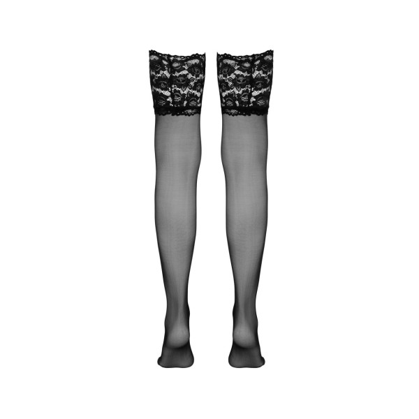 Pończochy samonośne z szeroką koronką Pia XL Cottelli Legwear