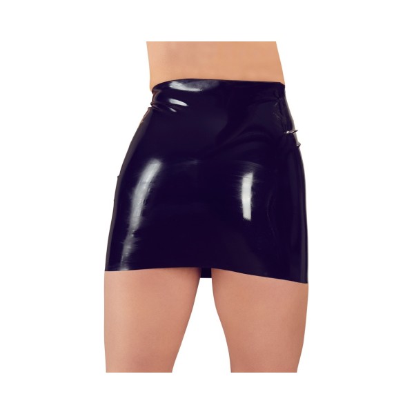 Lateksowa mini spódniczka czarna XL