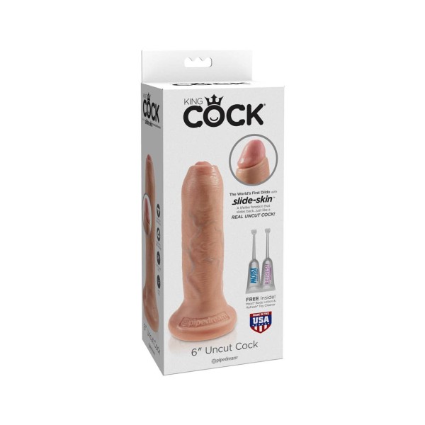 Dildo z przyssawką Uncut Cock 16,5 cm King Cock
