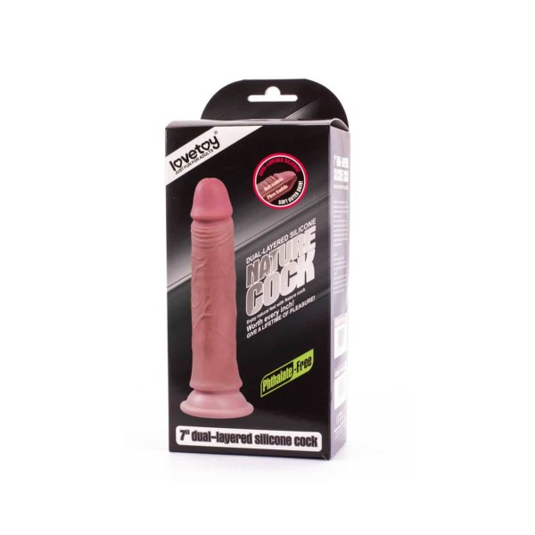 Dildo silikonowe z przyssawką Dual Layered Liquid 18 cm Lovetoy