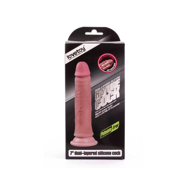 Dildo silikonowe z przyssawką Dual Layered Liquid 18 cm Lovetoy