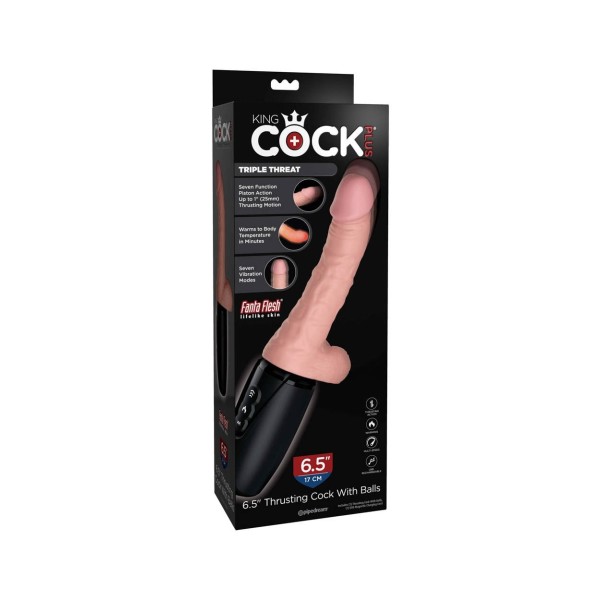 Wibrator z funkcją pchnięcia 25 cm King Cock