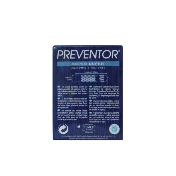 Prezerwatywy prążkowane Super Duper 3szt. Preventor
