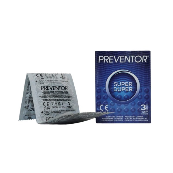 Prezerwatywy prążkowane Super Duper 3szt. Preventor