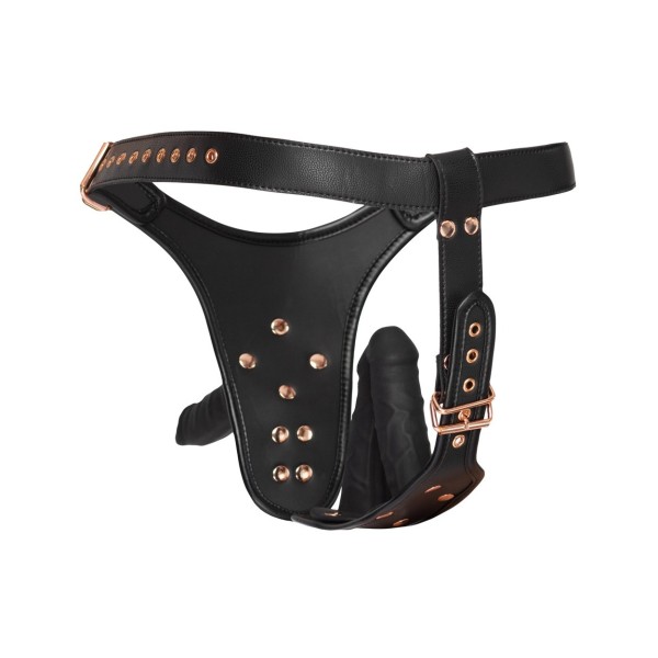Strap-on z 3 dildami XXL Bad Kitty
