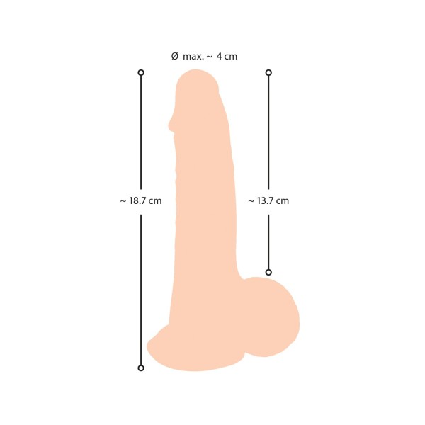 Dildo z ruchomą skórą 18,7cm Nature Skin