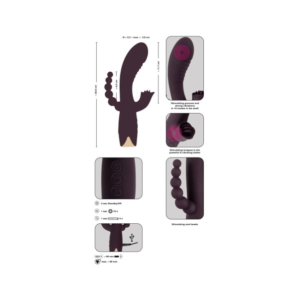 Wibrator Triple 20,8cm Javida