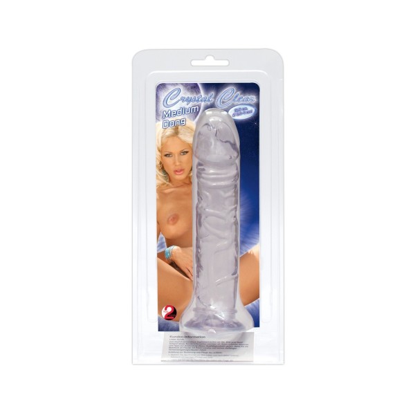 Dildo z przyssawką 19,5 cm Crystal Clear