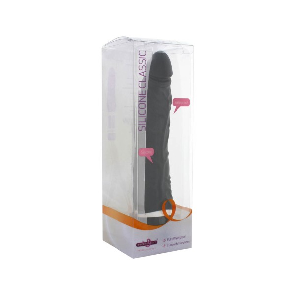 Silikonowy klasyczny wibrator dł. 19cm czarny