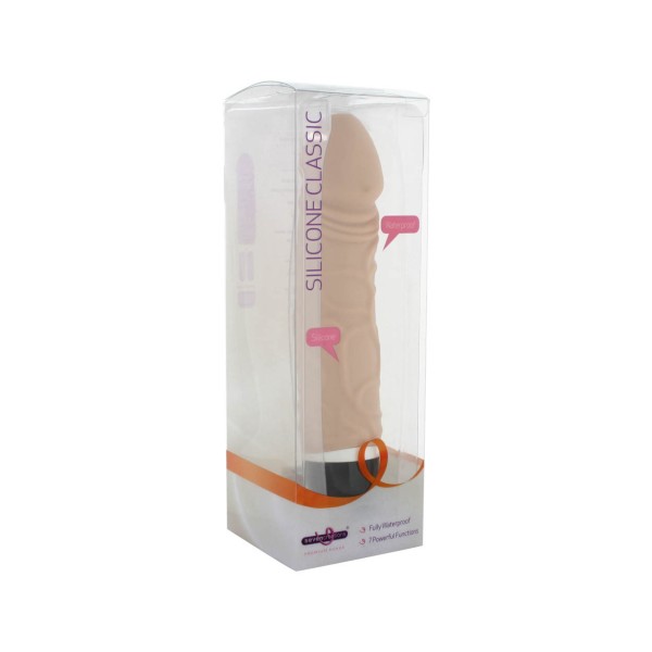 Silikonowy wibrator dł. 19cm cielisty