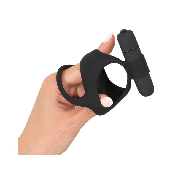 Pierścień na penisa z wibracjami Black Velvets