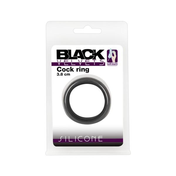 Silikonowy pierścień na penisa Black Velvets 3,8cm