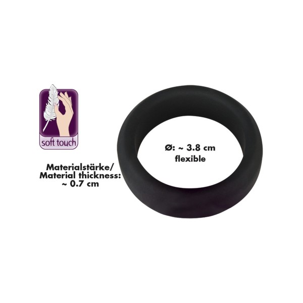 Silikonowy pierścień na penisa Black Velvets 3,8cm