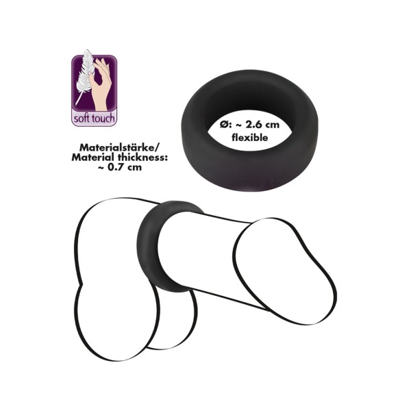 Silikonowy pierścień na penisa Black Velvets 2,6cm