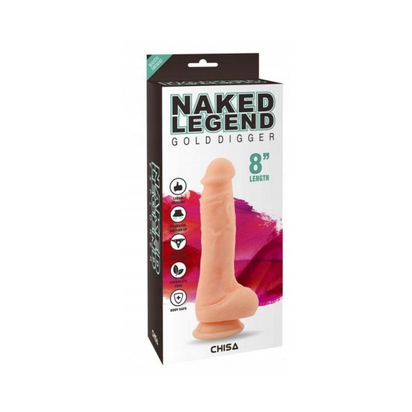 Dildo z przyssawką Naked Legend Gold Digger 20,5cm