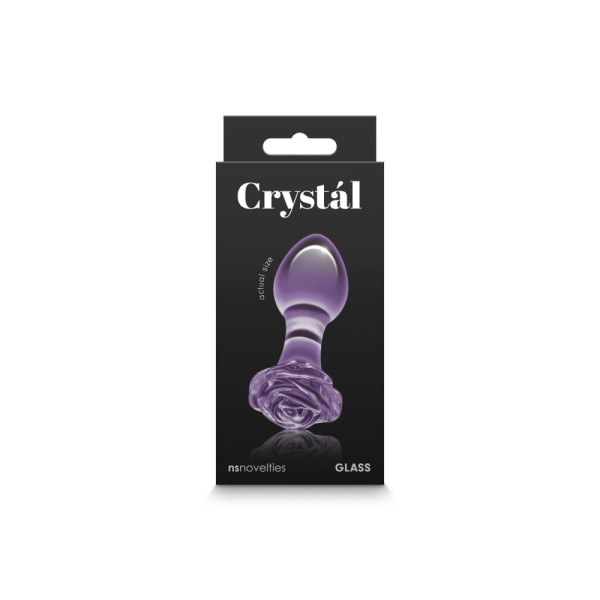 Korek analny Rose Purple 8,9cm Crystal