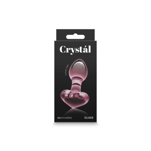 Korek analny Heart Pink 8,9cm Crystal