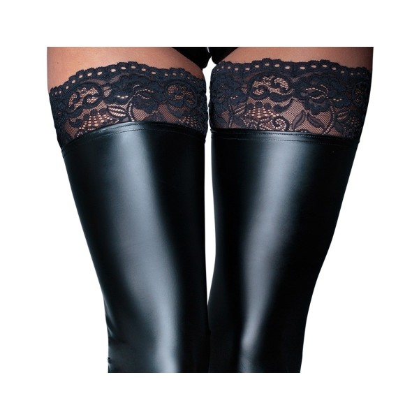 Pończochy z wetlooku S Noir Handmade