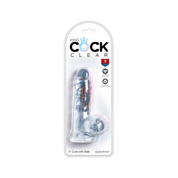 Dildo z przyssawką 15,2 cm King Cock Clear