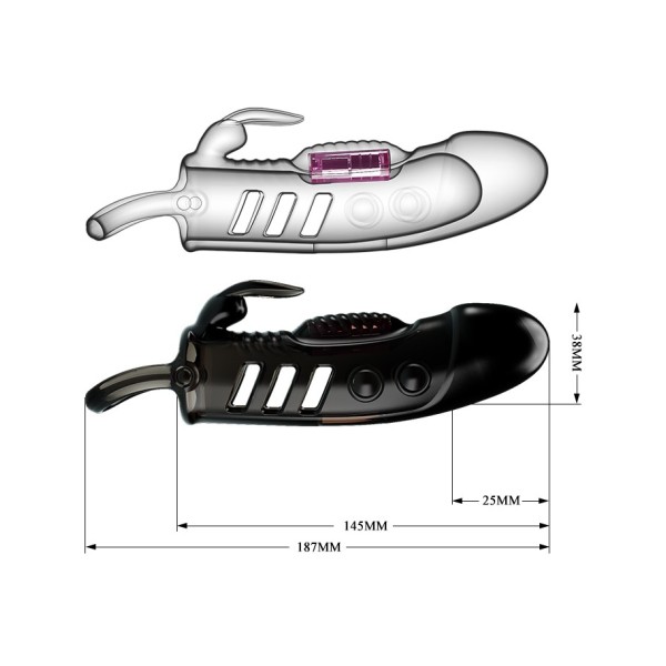 Nakładka na penisa +2,5cm z wibracjami Pretty Love