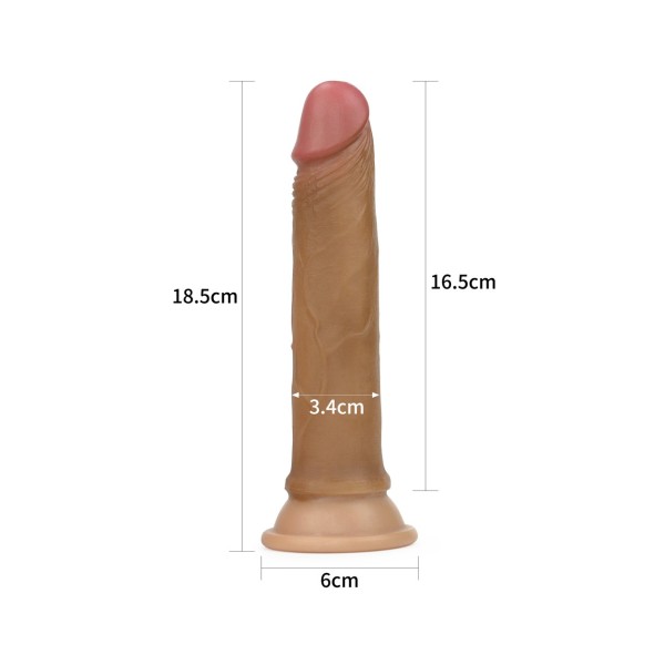 Dildo silikonowe z przyssawką Dual Layered Liquid 18 cm Lovetoy