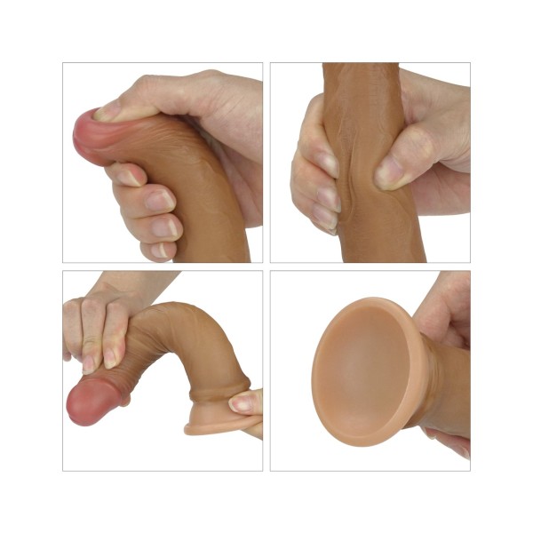 Dildo silikonowe z przyssawką Dual Layered Liquid 18 cm Lovetoy