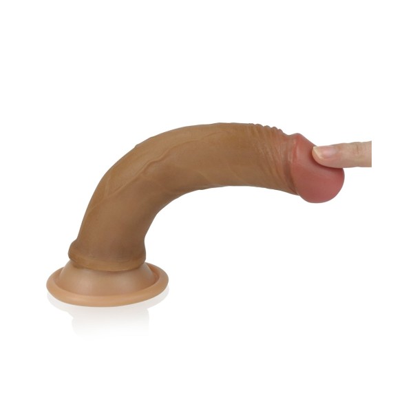 Dildo silikonowe z przyssawką Dual Layered Liquid 18 cm Lovetoy