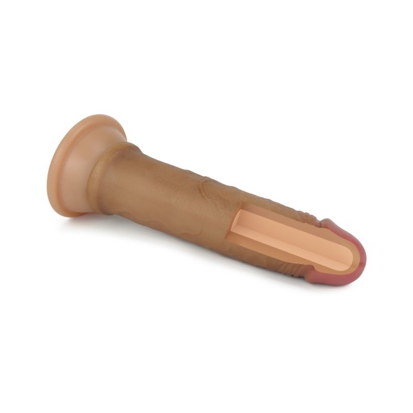 Dildo silikonowe z przyssawką Dual Layered Liquid 18 cm Lovetoy