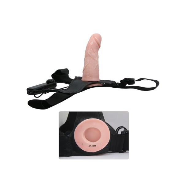 Uprząż z dildo z wibracjami 15cm Lybaile