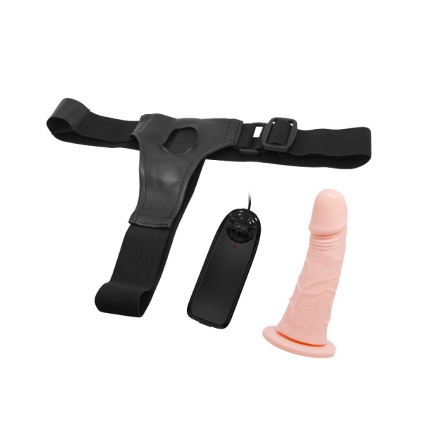 Uprząż z dildo z wibracjami 15cm Lybaile