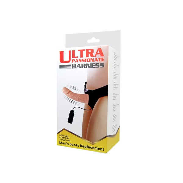 Uprząż z dildo z wibracjami 15cm Lybaile
