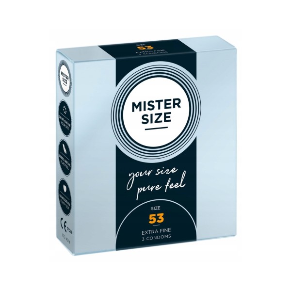 Prezerwatywy 53mm 3 szt. Mister Size