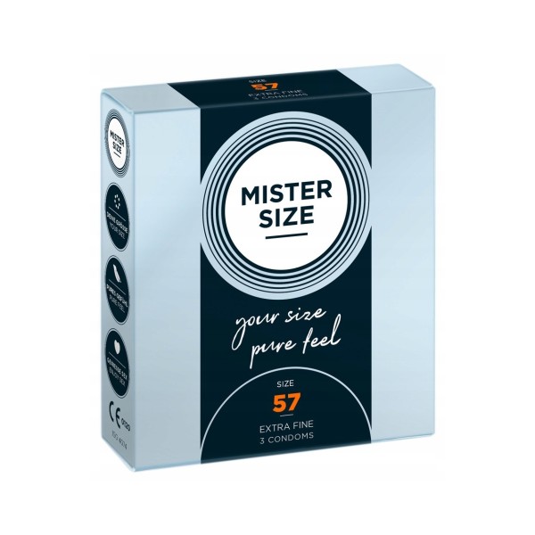 Prezerwatywy 57mm 3 szt. Mister Size