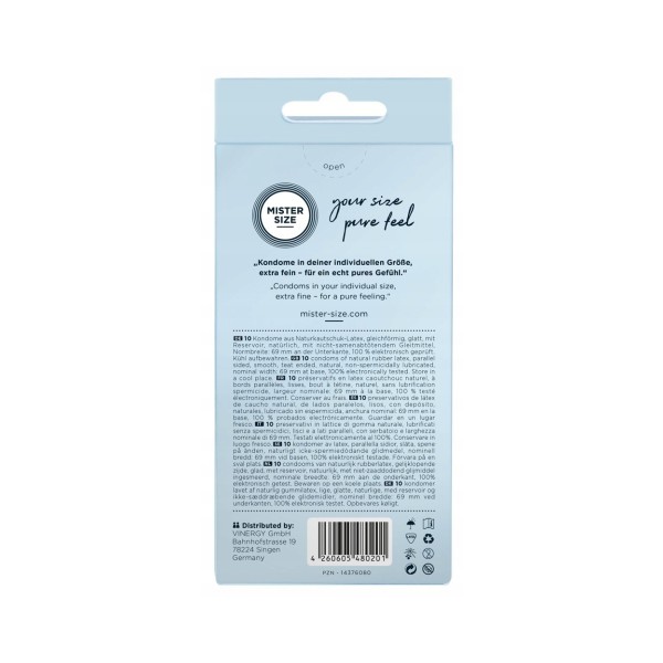 Prezerwatywy 69mm 10 szt. Mister Size