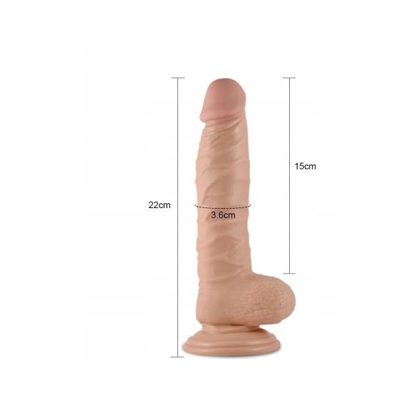 Naturalny Penis Dildo 22cm z pilotem wibracje