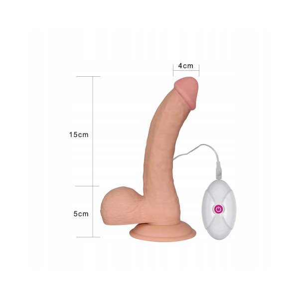 Dildo cyberskóra z przyssawką The Ultra Soft Dude z wibracjami 20 cm
