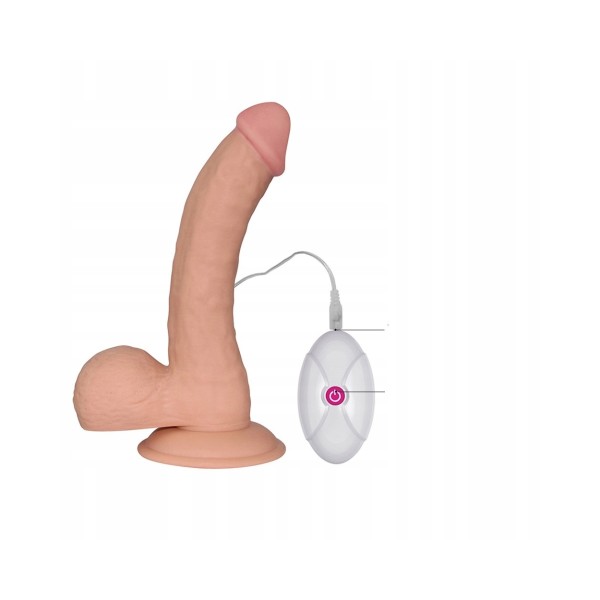 Dildo cyberskóra z przyssawką The Ultra Soft Dude z wibracjami 20 cm