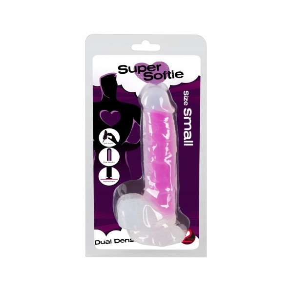Dildo silikonowe z przyssawką Super Softie Dual Density 17,5 cm