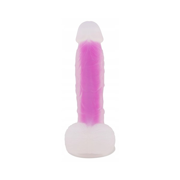 Dildo silikonowe z przyssawką Super Softie Dual Density 17,5 cm
