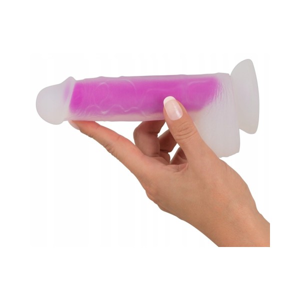 Dildo silikonowe z przyssawką Super Softie Dual Density 17,5 cm