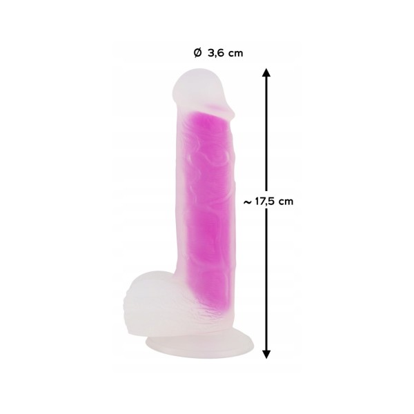 Dildo silikonowe z przyssawką Super Softie Dual Density 17,5 cm