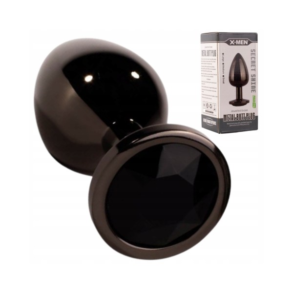 Korek analny Secret Shine Black Jewell 8,2cm X-MEN