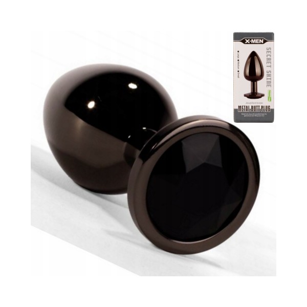 Korek analny Secret Shine Black Jewell 8,2cm X-MEN