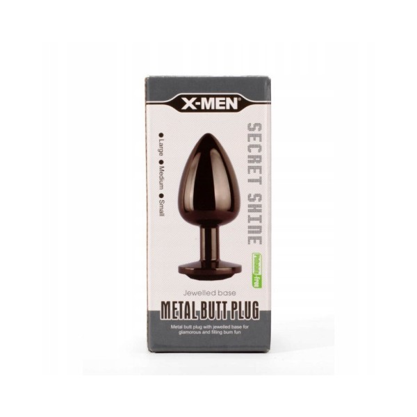 Korek analny Secret Shine Black Jewell 8,2cm X-MEN