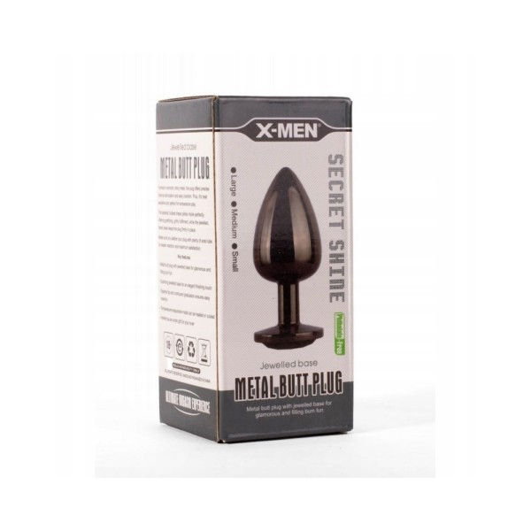 Korek analny Secret Shine Black Jewell 8,2cm X-MEN