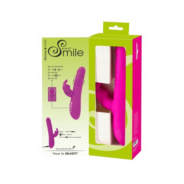 Wibrator z funkcją pchnięcia 24,8cm Sweet Smile
