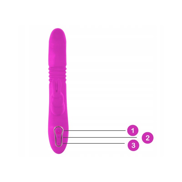 Wibrator z funkcją pchnięcia 24,8cm Sweet Smile