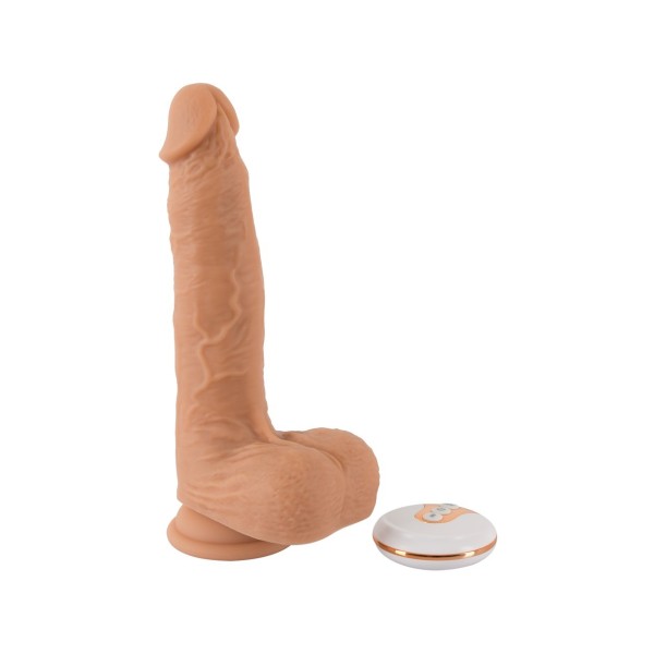 Wibrator silikonowy z funkcją pchnięcia 21 cm
