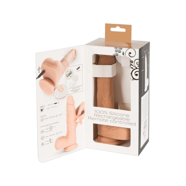 Wibrator silikonowy z funkcją pchnięcia 21 cm